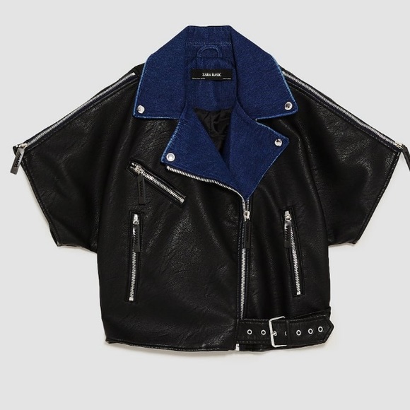 contrasting biker jacket zara